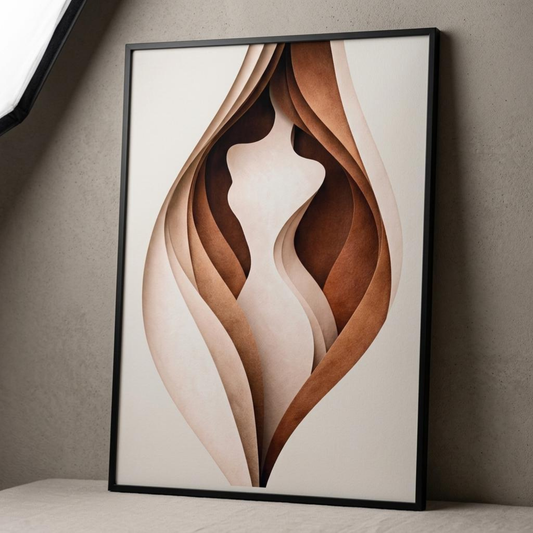 LunarHeartCo BODY CUT III Study Print wall art featuring abstract design, black and white tones, suitable for modern home decor