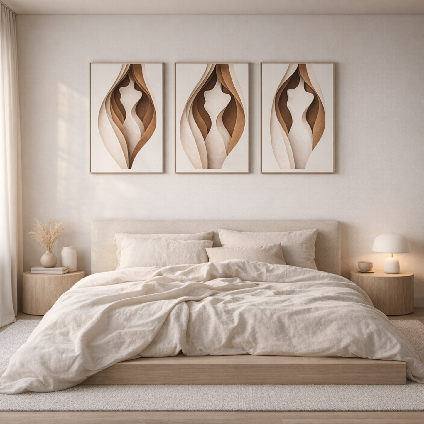 LunarHeartCo BODY CUT Complete Study wall art set of 3 featuring abstract cut-out designs on white backgrounds.