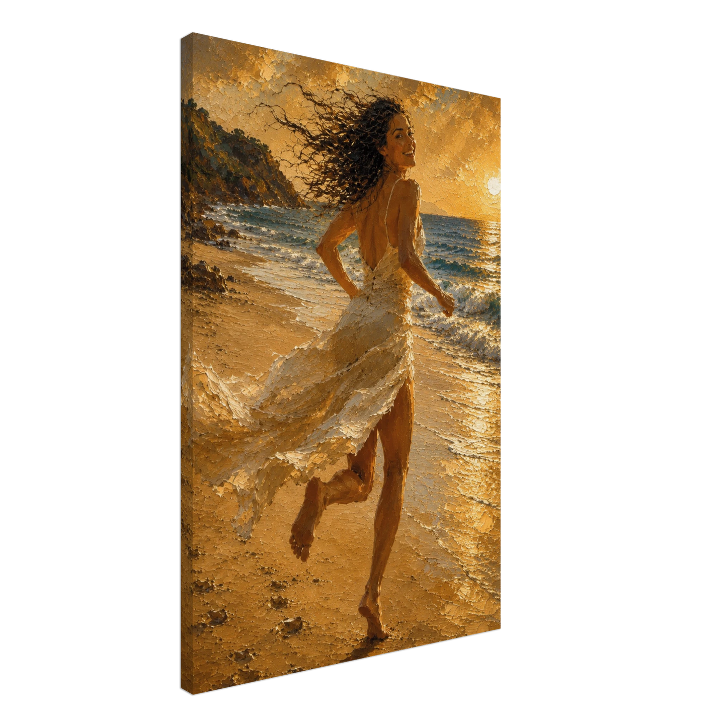 Gallery-wrapped canvas detail of The Wild Light with artwork continuing around the edges.