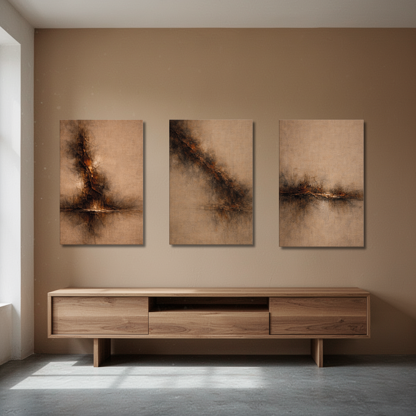 STRATA — Structural Triptych (I, II, III) Canvas, 4cm Gallery Depth - LunarHeartCo