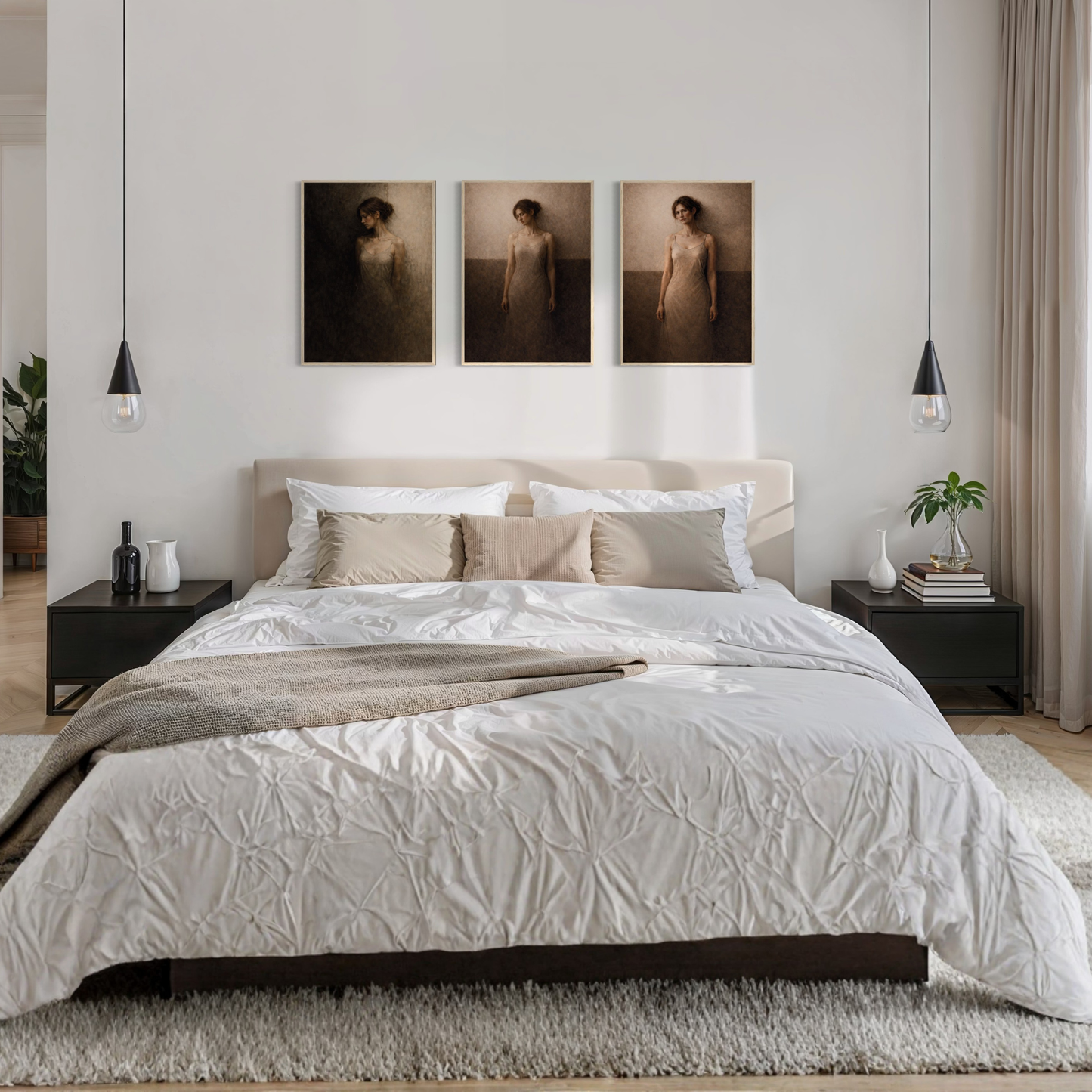 Framed art from LunarHeartCo's WITHIN 3-piece series featuring abstract, colorful designs on quality wall art for modern decor.