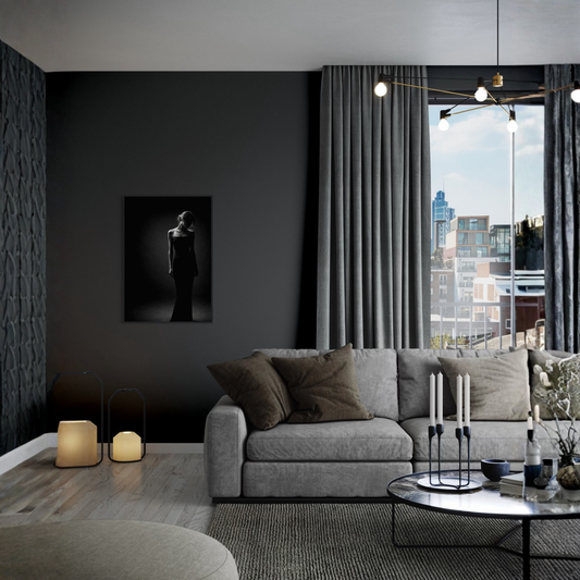 Framed fine art print titled "Presence" by LunarHeartCo, wall art featuring abstract, artistic design in a sleek frame.
