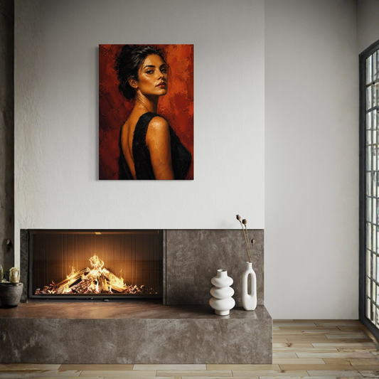 LunarHeartCo FIGURE STUDY IV canvas art depicting an abstract human figure on a textured canvas background.