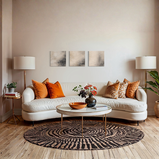 LunarHeartCo Mineral Drift study set with 16x16 canvas triptych art pieces showcasing abstract mineral-inspired designs.