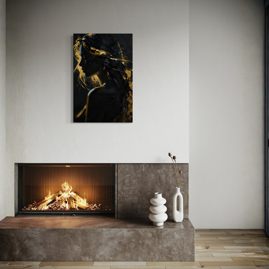 LunarHeartCo Silent Power III Resolution Canvas art featuring abstract design in vibrant colors on stretched canvas.