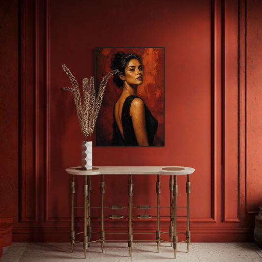 Framed art print titled "FIGURE STUDY IV — Presence" by LunarHeartCo, featuring a detailed artistic figure study in a sleek frame.