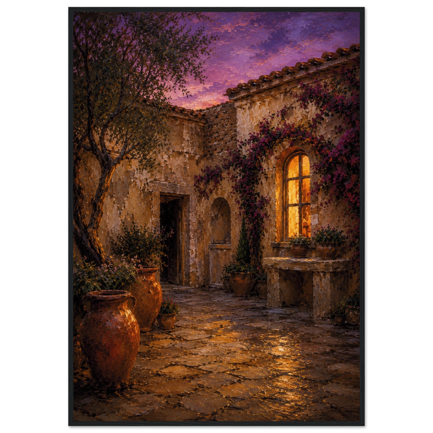 MEDITERRANEAN STUDIES — Night Courtyard by LunarHeartCo, framed mediterranean fine art print — product image 21 of 21