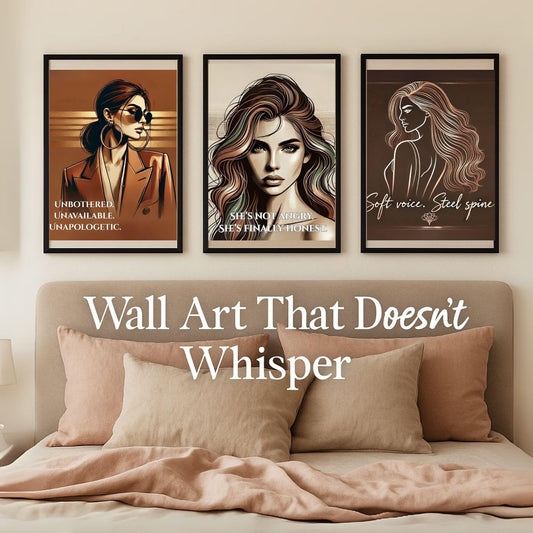 Fierce Woman Wall Art Bundle (10 Prints) | Feminine Empowerment Portrait Quotes | Printable Digital Décor 💋✨ - LunarHeartCo