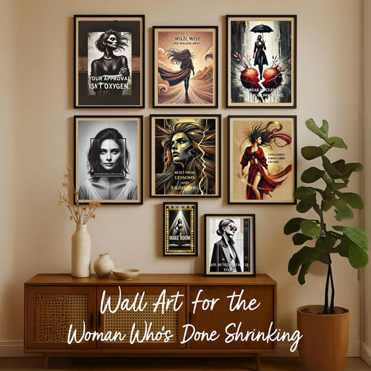 Fierce Woman Wall Art Set 2 (10 Prints) | Bold Feminine Quotes | Printable Digital PDF Bundle 💎✨ - LunarHeartCo