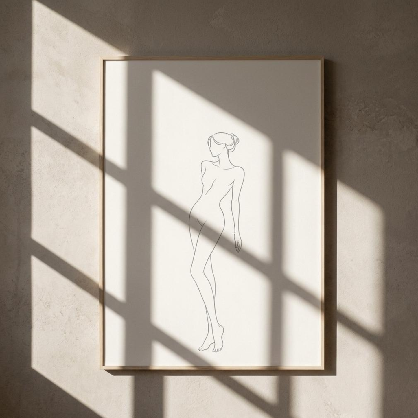 LunarHeartCo LINE STUDY II study print wall art featuring minimalist line art design on white background.