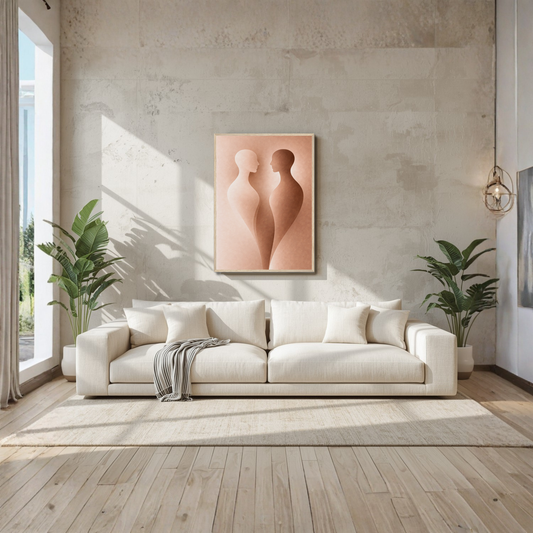 Framed art print "Internal Form II — Alignment" by LunarHeartCo featuring abstract geometric shapes and soft color tones.