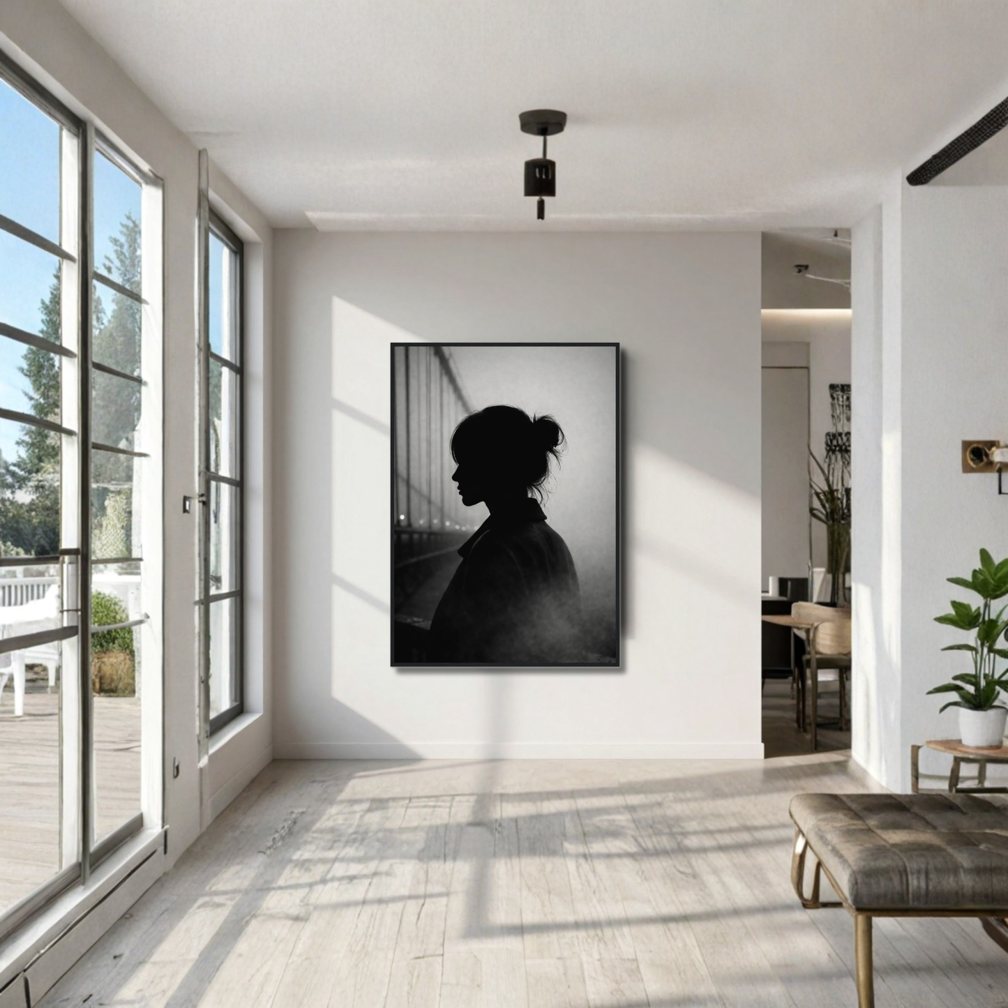 Framed LunarHeartCo Control editorial fine art print with modern abstract design, displayed in a sleek black frame.