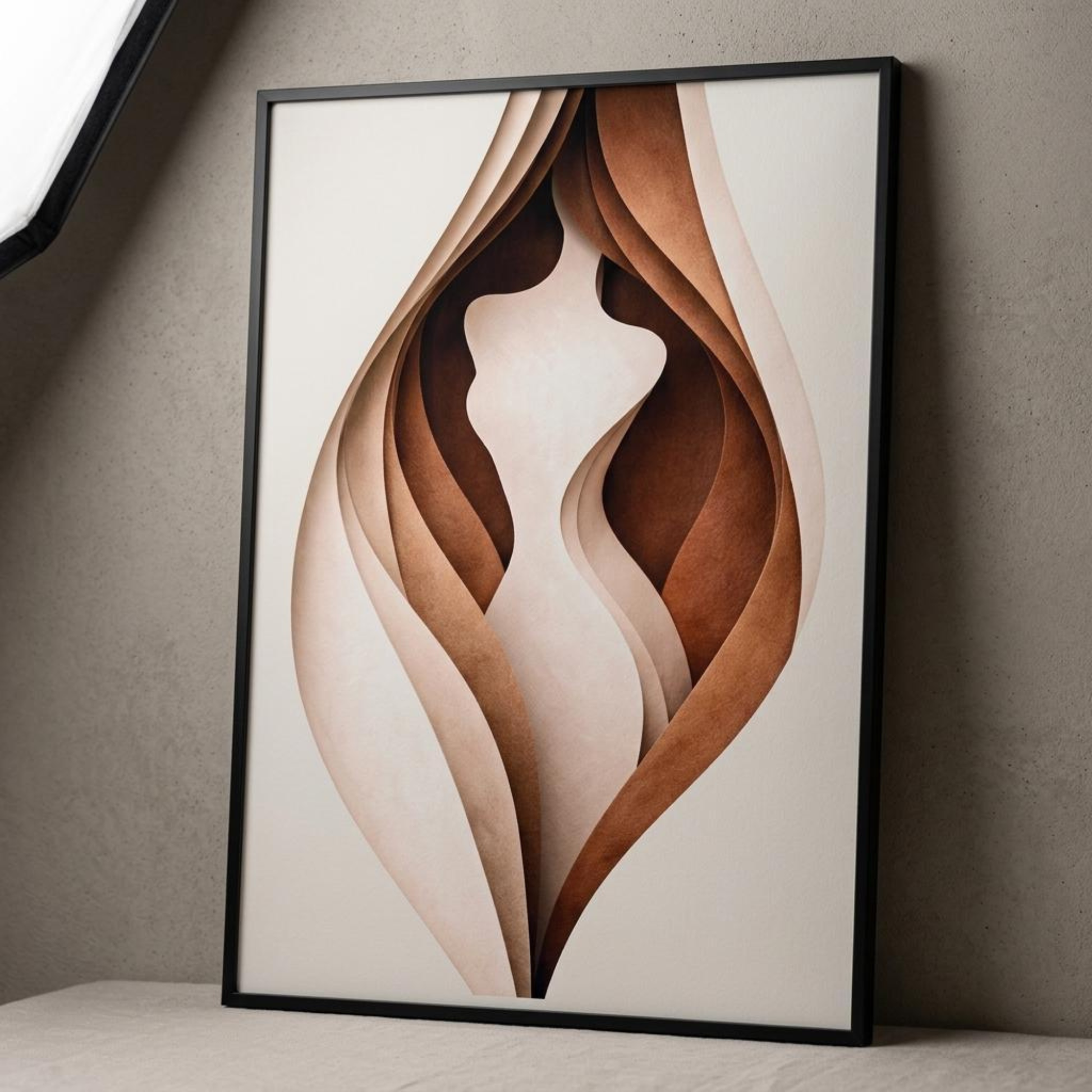 LunarHeartCo BODY CUT III Study Print wall art featuring abstract design, black and white tones, suitable for modern home decor