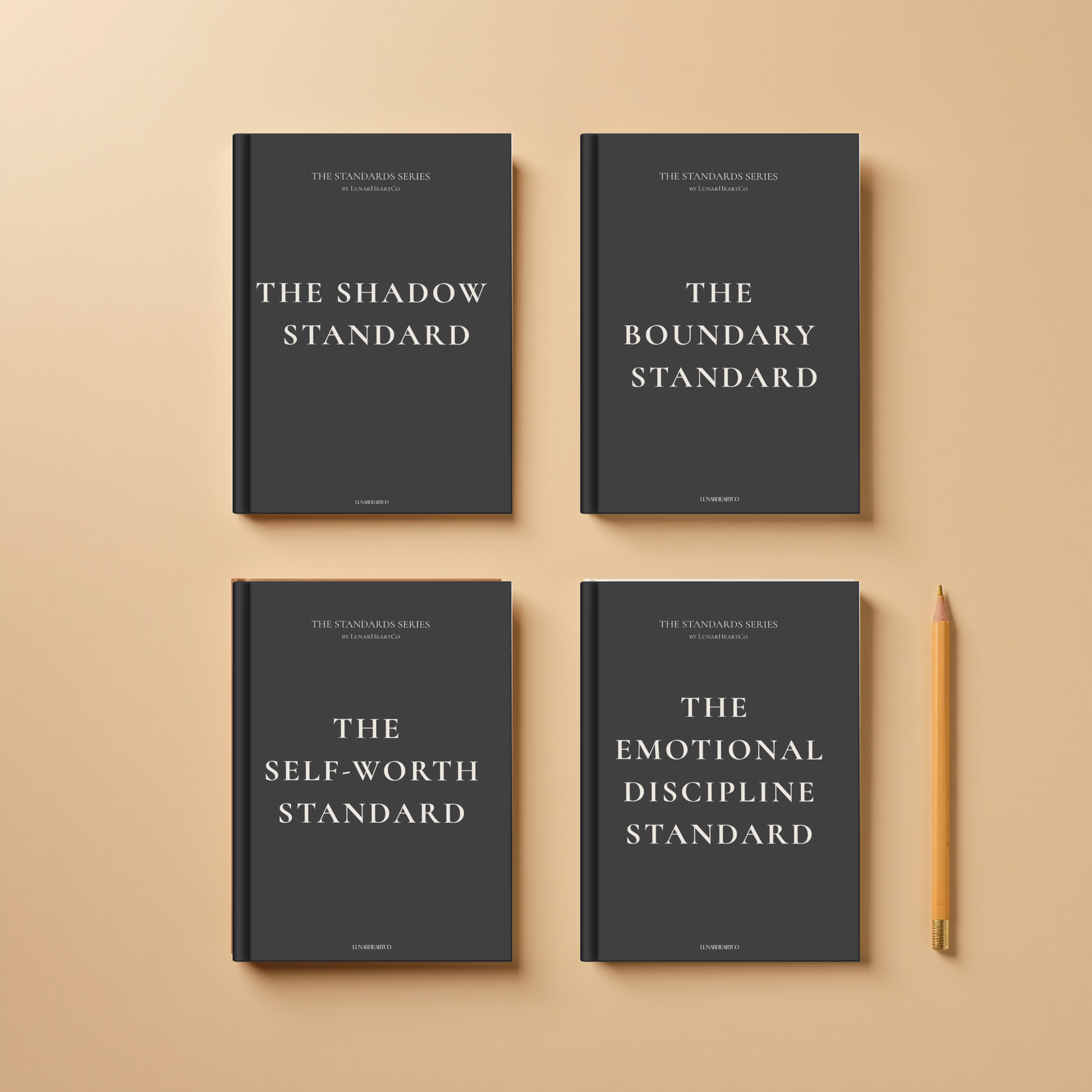 LunarHeartCo Standards Series Core Collection workbook with perfect bound cover, featuring pages for exercises and notes.