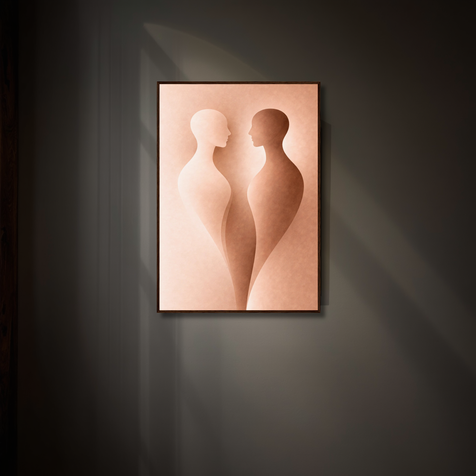 Framed art print titled Internal Form II — Alignment by LunarHeartCo featuring abstract geometric shapes on a neutral background.