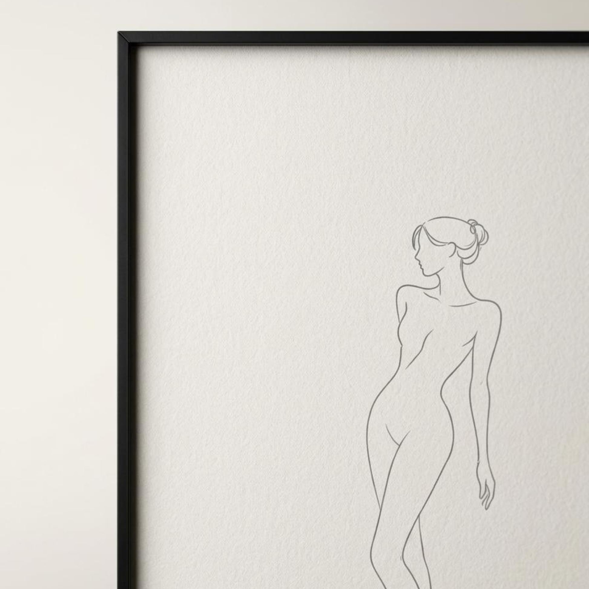 LunarHeartCo LINE STUDY II wall art print featuring minimalist line art design on a white background.
