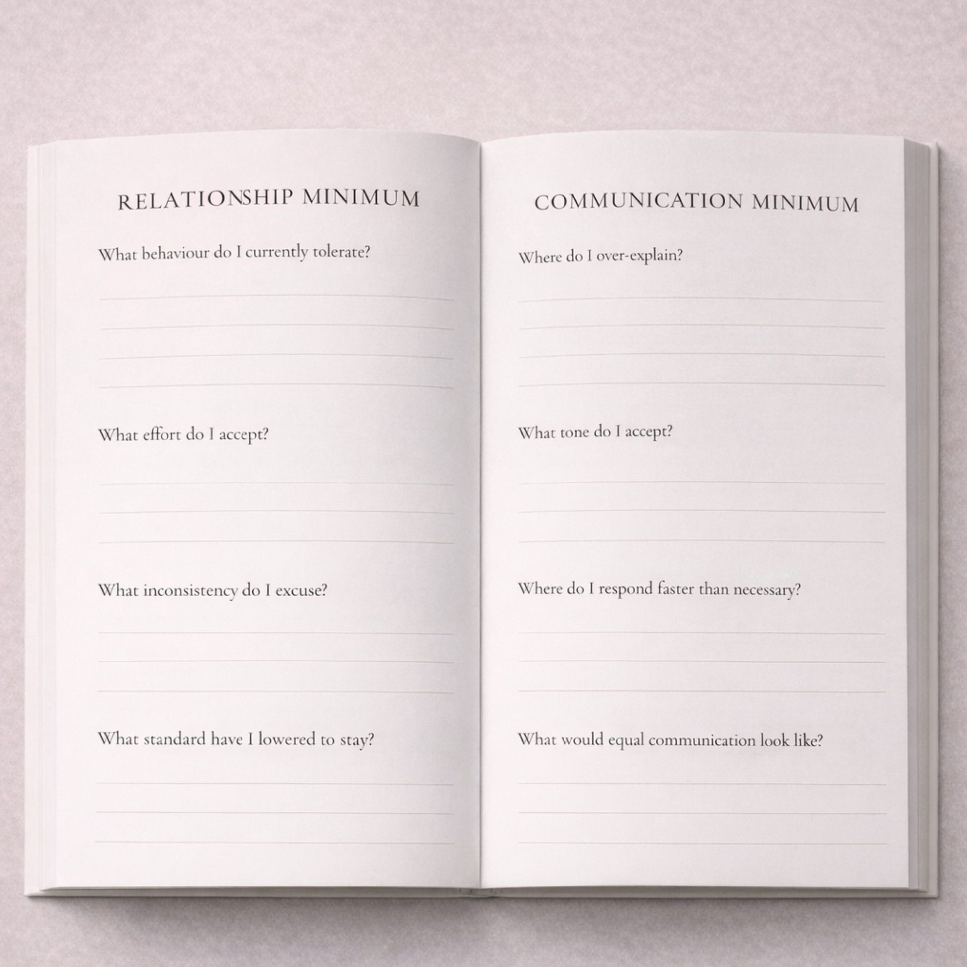 The Self-Worth Standard — A Structured Workbook for Internal Minimums, Standards & Behavioural Integrity - LunarHeartCo