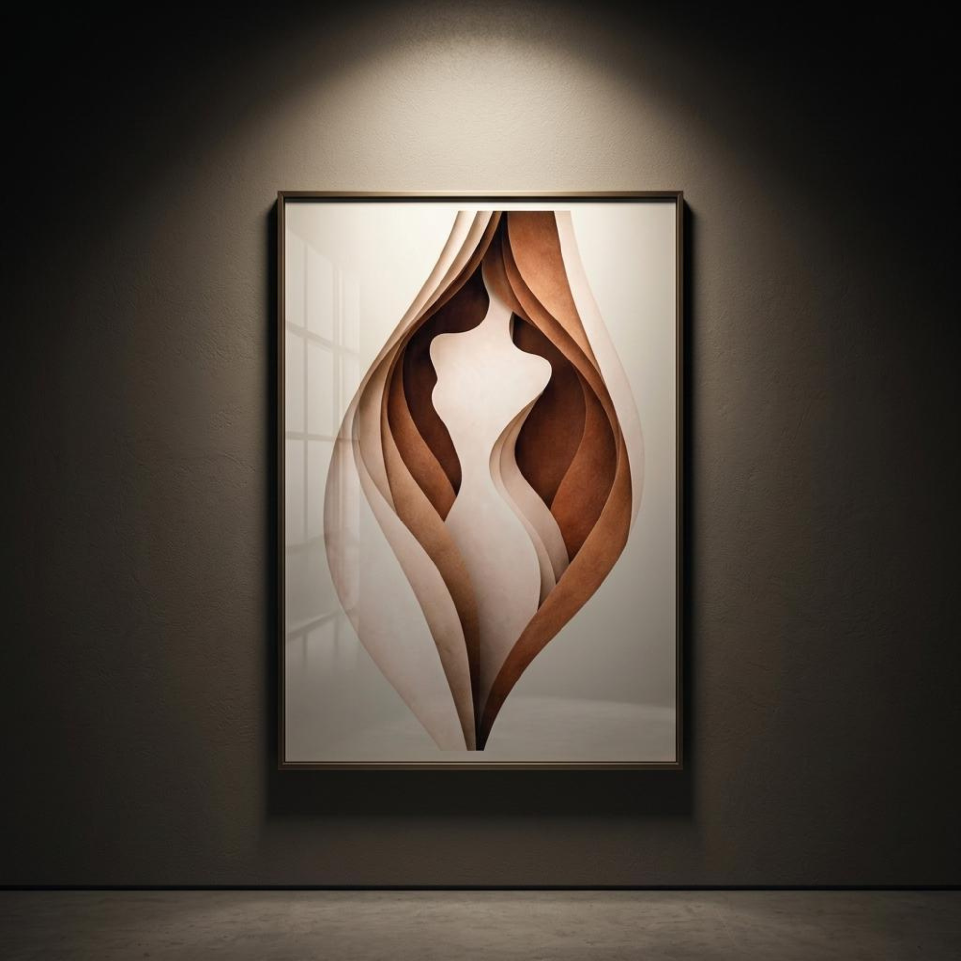 LunarHeartCo BODY CUT III Study Print wall art featuring abstract geometric shapes in muted tones, suitable for modern interior decor.