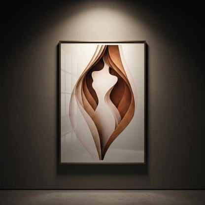 LunarHeartCo BODY CUT III Study Print wall art featuring abstract geometric shapes in muted tones, suitable for modern interior decor.
