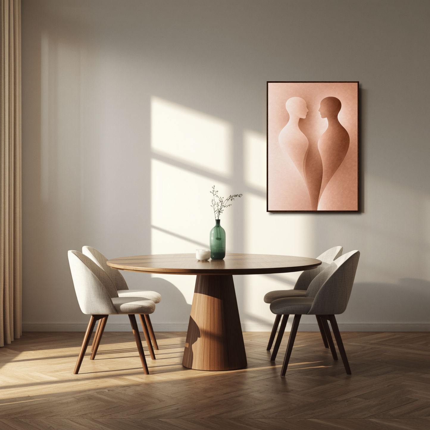 Framed art print "Internal Form II — Alignment" by LunarHeartCo featuring abstract geometric shapes in soft colors.