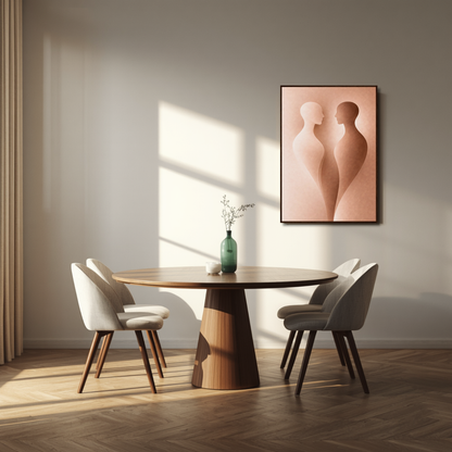 Framed art print "Internal Form II — Alignment" by LunarHeartCo featuring abstract geometric shapes in soft colors.