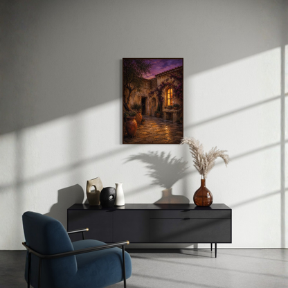 MEDITERRANEAN STUDIES — Night Courtyard, Framed Art Print