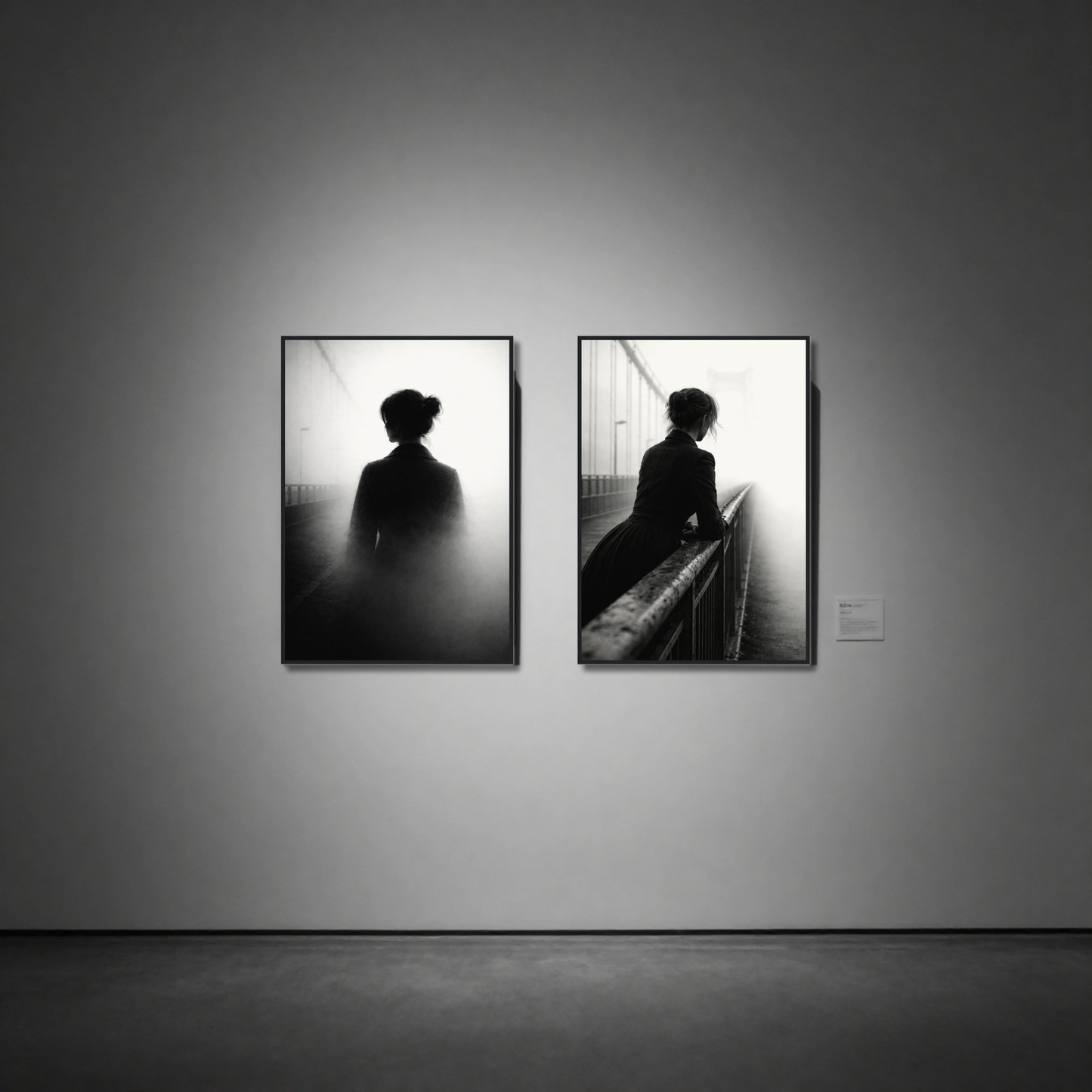 Framed LunarHeartCo Atmosphere Pair art prints featuring abstract dissolution and suspension designs on textured paper.