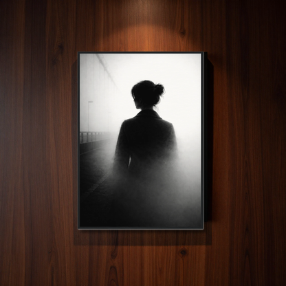 Framed Dissolution editorial fine art print by LunarHeartCo featuring abstract, textured artwork in a sleek black frame.