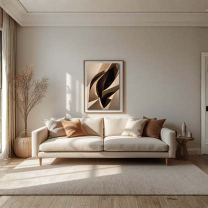 LunarHeartCo Internal Structure II fine art print wall art featuring abstract geometric shapes in muted tones.
