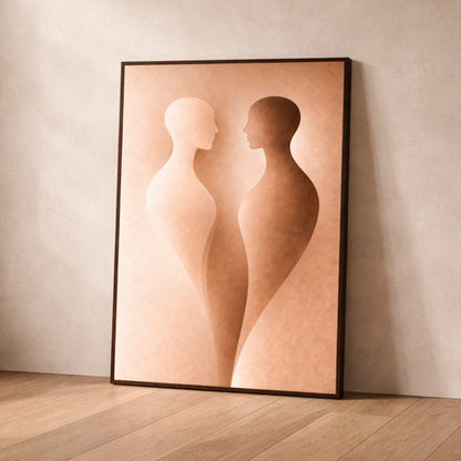 Framed art print "Internal Form II — Alignment" by LunarHeartCo featuring abstract geometric shapes on a neutral background.