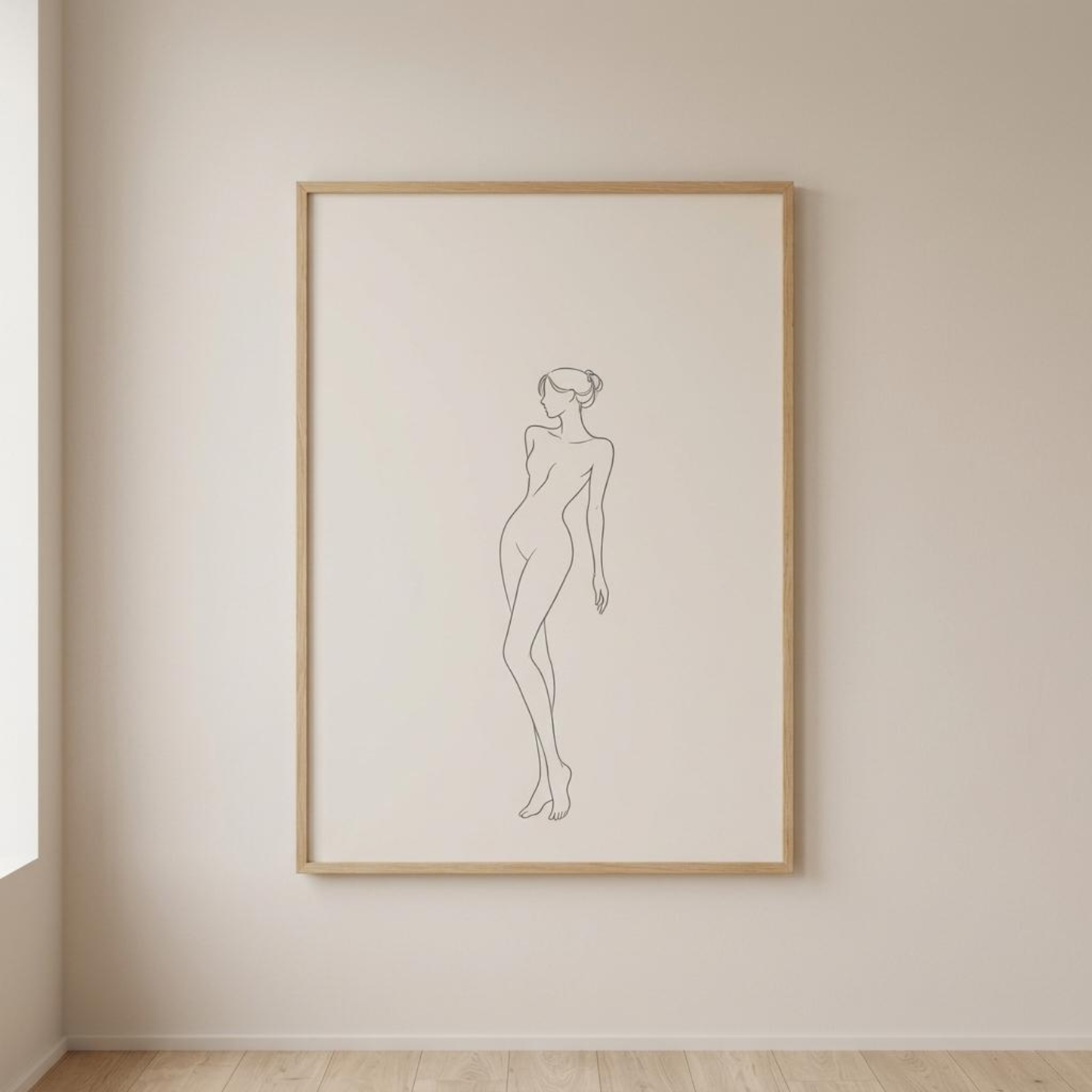 LunarHeartCo LINE STUDY II wall art print featuring minimalist line study artwork suitable for modern home decor.