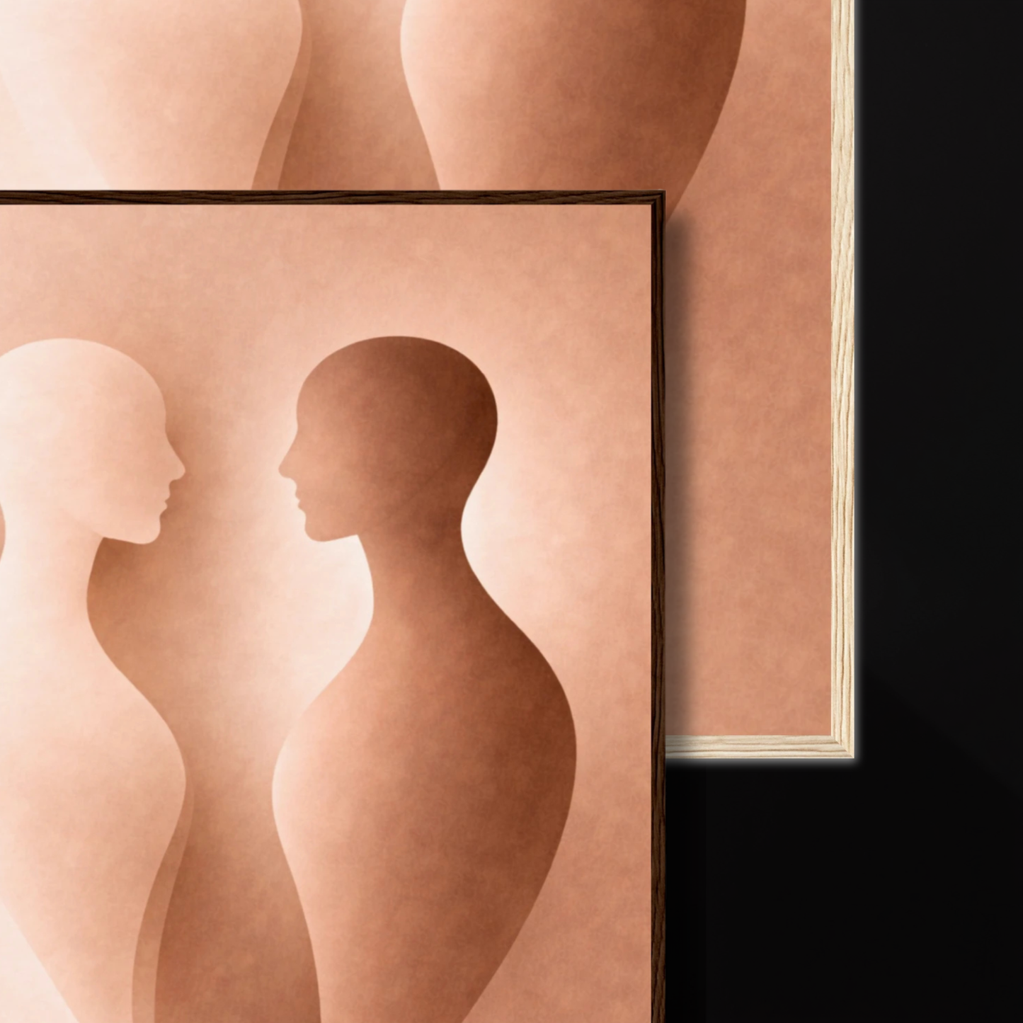 Framed art print "Internal Form II — Alignment" by LunarHeartCo featuring abstract geometric shapes in soft colors.