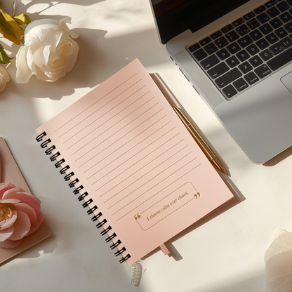 Everyday Notes – A5 Luxury Notepad (100 Pages, Soft Blush, Gold Accents) - LunarHeartCo