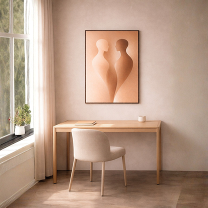 Framed art print "Internal Form II—Alignment" by LunarHeartCo featuring abstract geometric shapes in soft colors.