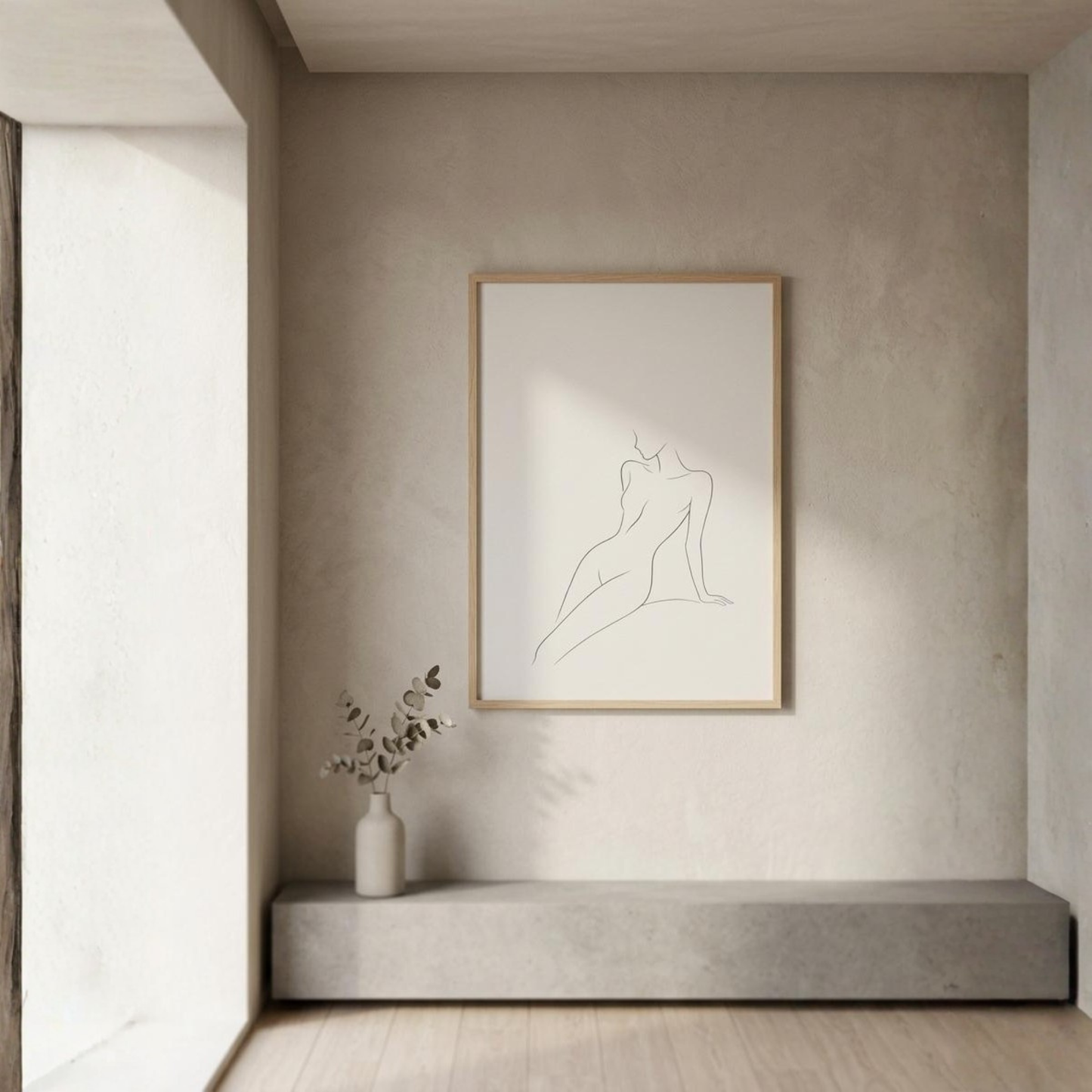 LunarHeartCo LINE STUDY III study print wall art featuring minimalist line drawing on white background.