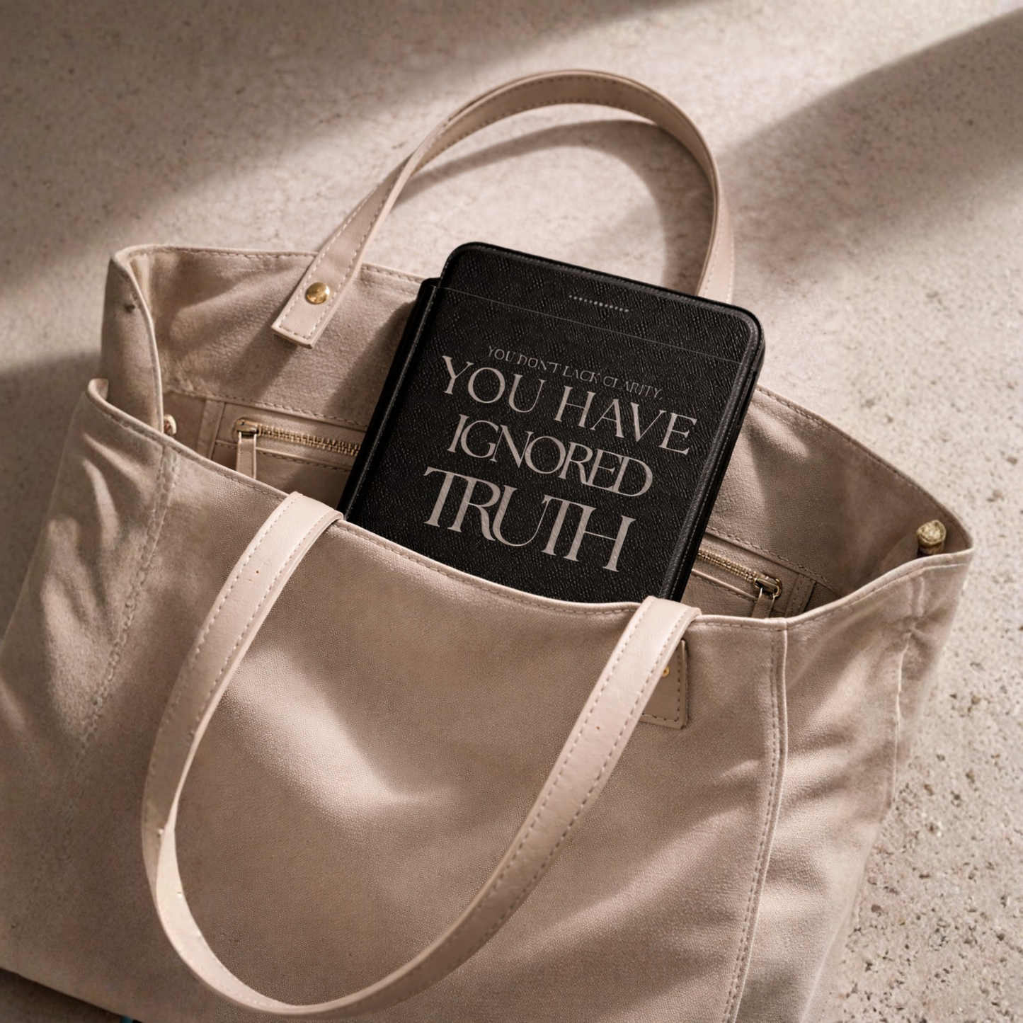 LunarHeartCo Truth I Ignored Kindle case featuring a sleek phone case design from the Behaviour Series, with a black and white abstract pattern.