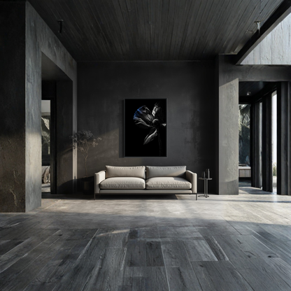 Framed fine art print titled DESCENT I — CONTROL by LunarHeartCo, 50x70 cm, showcasing abstract artwork in a sleek frame.