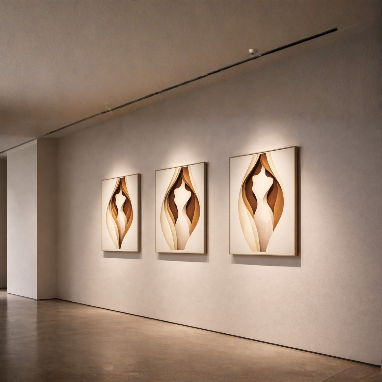 LunarHeartCo Body Cut Complete Study wall art set of 3 abstract prints with bold, modern designs on a white background.