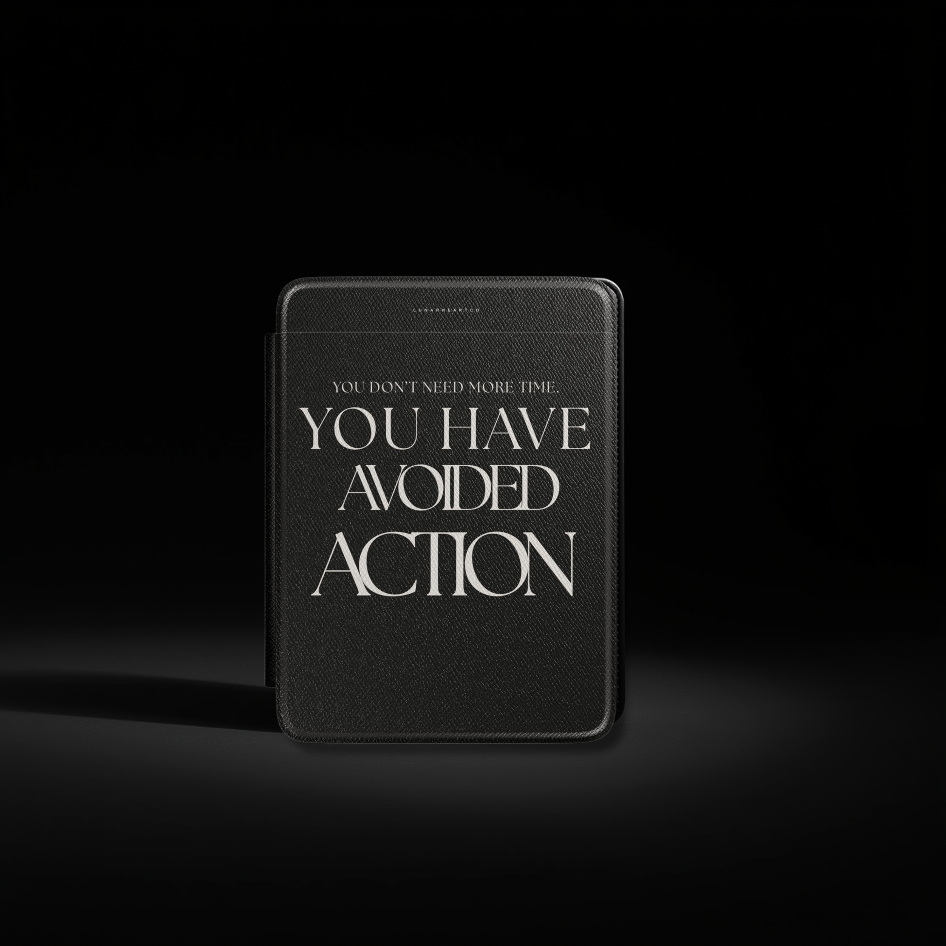 LunarHeartCo Action I Avoided Kindle Case from the Behaviour Series, designed for phones with a sleek, protective cover featuring bold graphics.