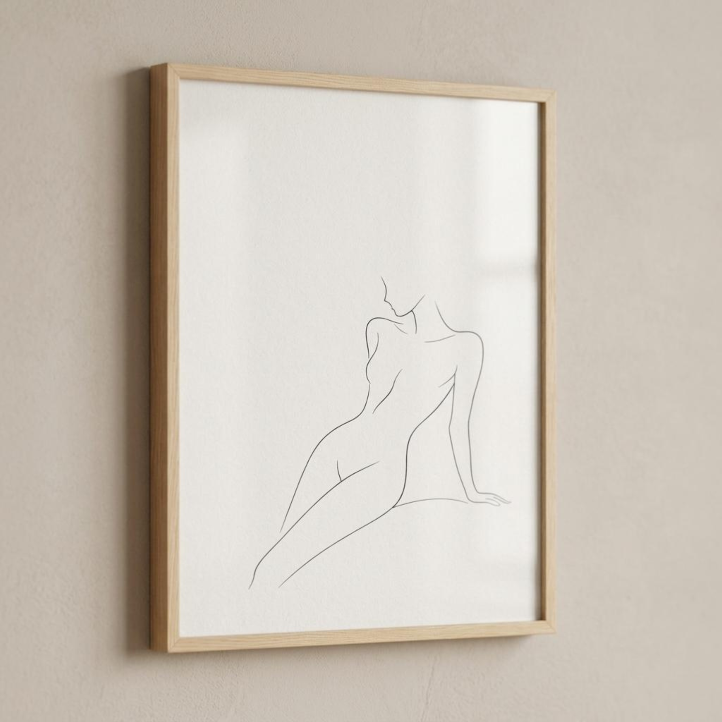 LunarHeartCo LINE STUDY III study print wall art featuring minimalist black and white line design on white background.