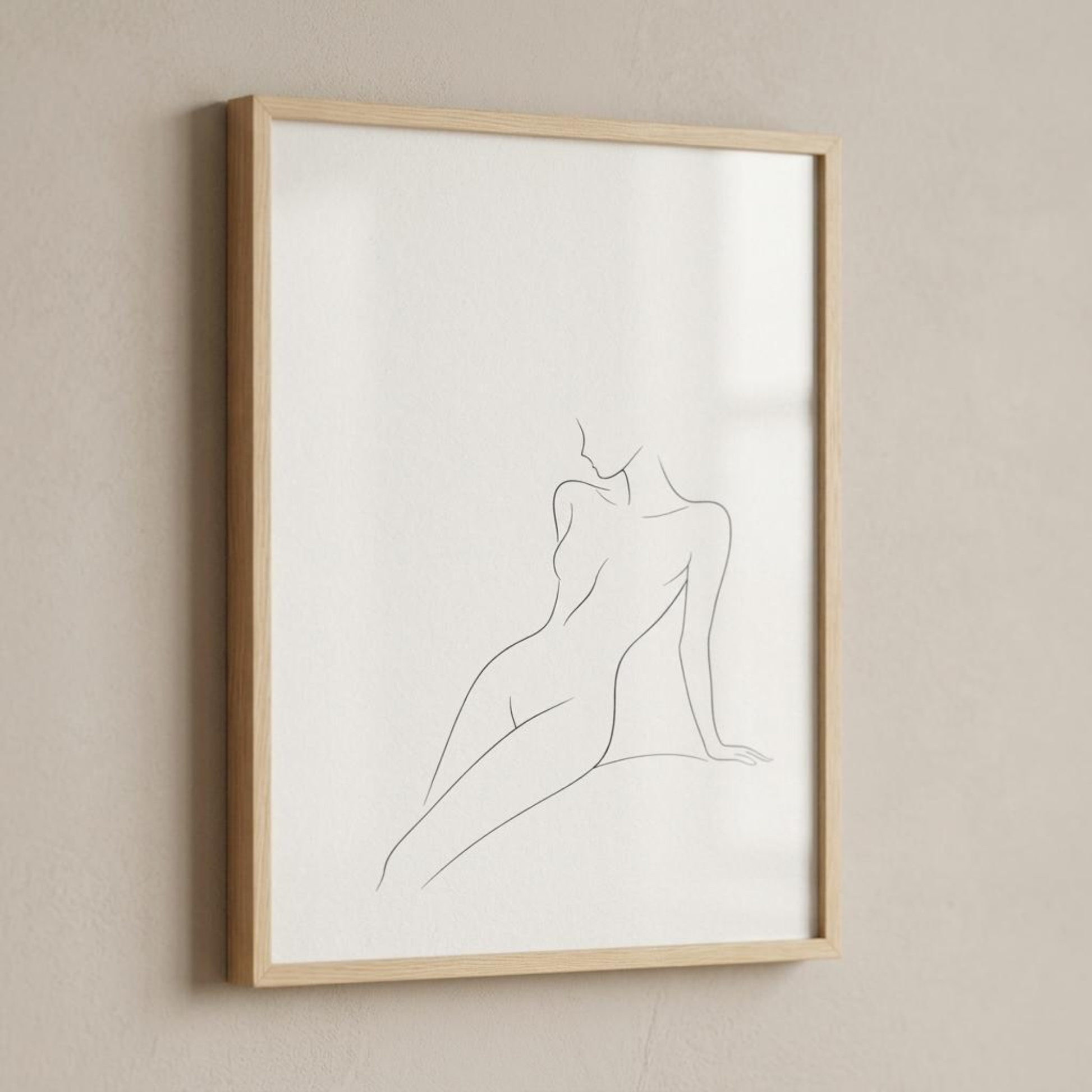 LunarHeartCo LINE STUDY III study print wall art featuring minimalist black and white line design on white background.
