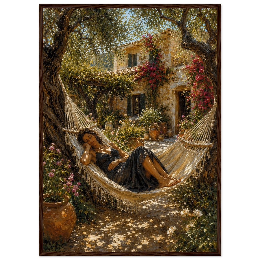 Dark wood frame