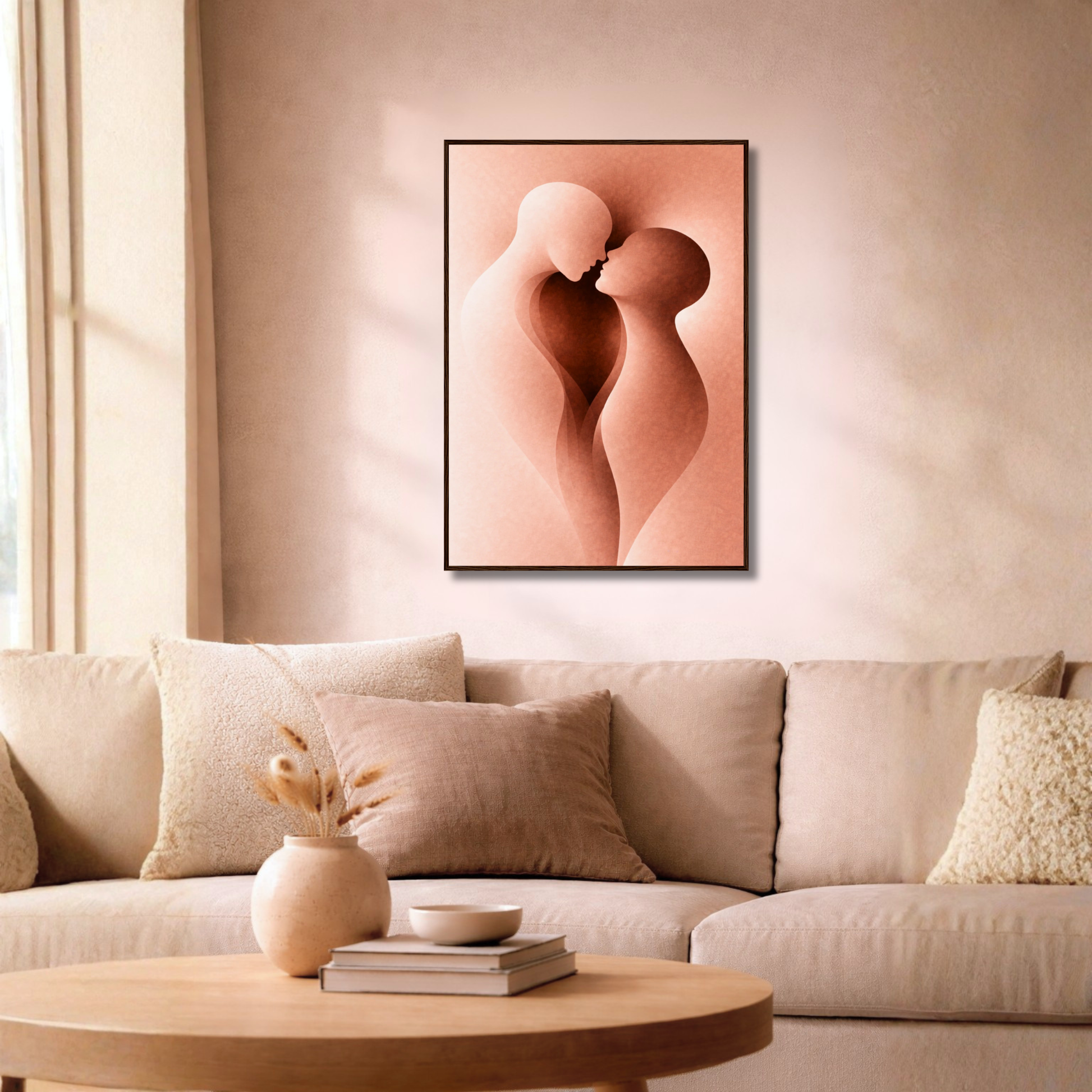 Framed art print "Internal Form III — Convergence" by LunarHeartCo featuring abstract geometric shapes in vibrant colors.