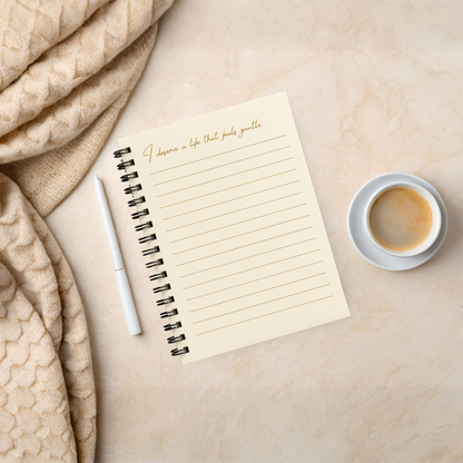 Notes to Myself — A5 Luxury Coil-Bound Notepad (100 Pages, Marble Cream, Gold Accents) (Copy) - LunarHeartCo