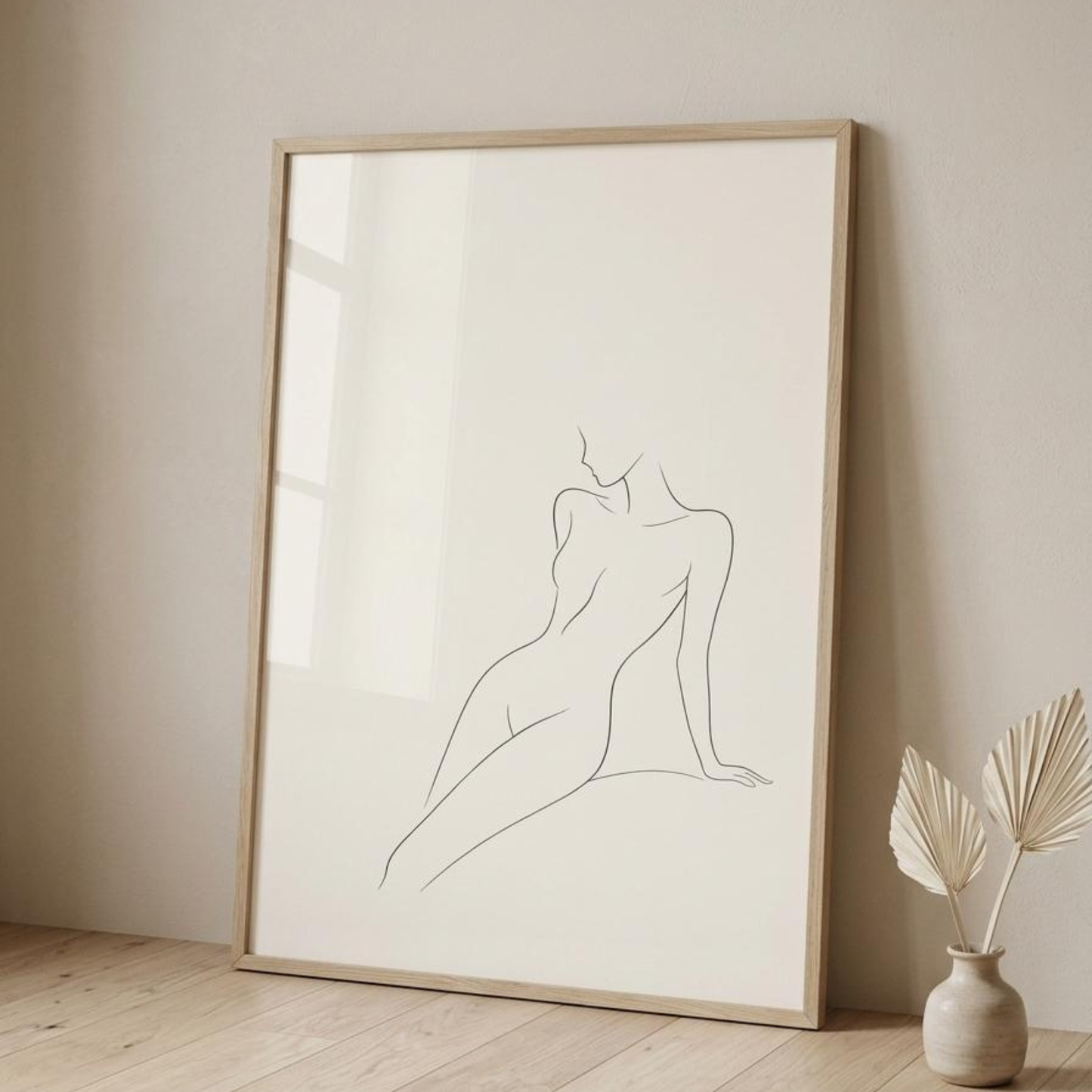 LunarHeartCo LINE STUDY III study print wall art featuring minimalist line drawings on a white background.