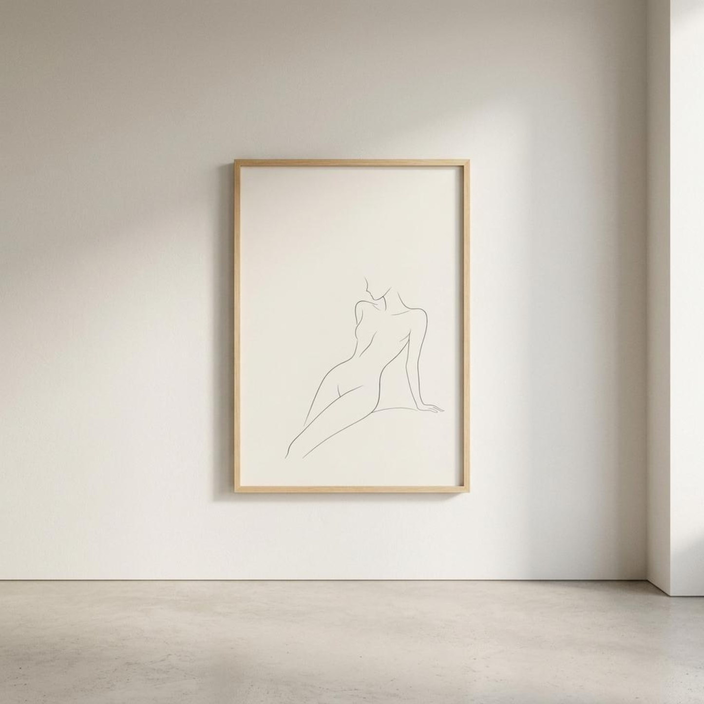 LunarHeartCo LINE STUDY III study print wall art with minimalist line art design on white background