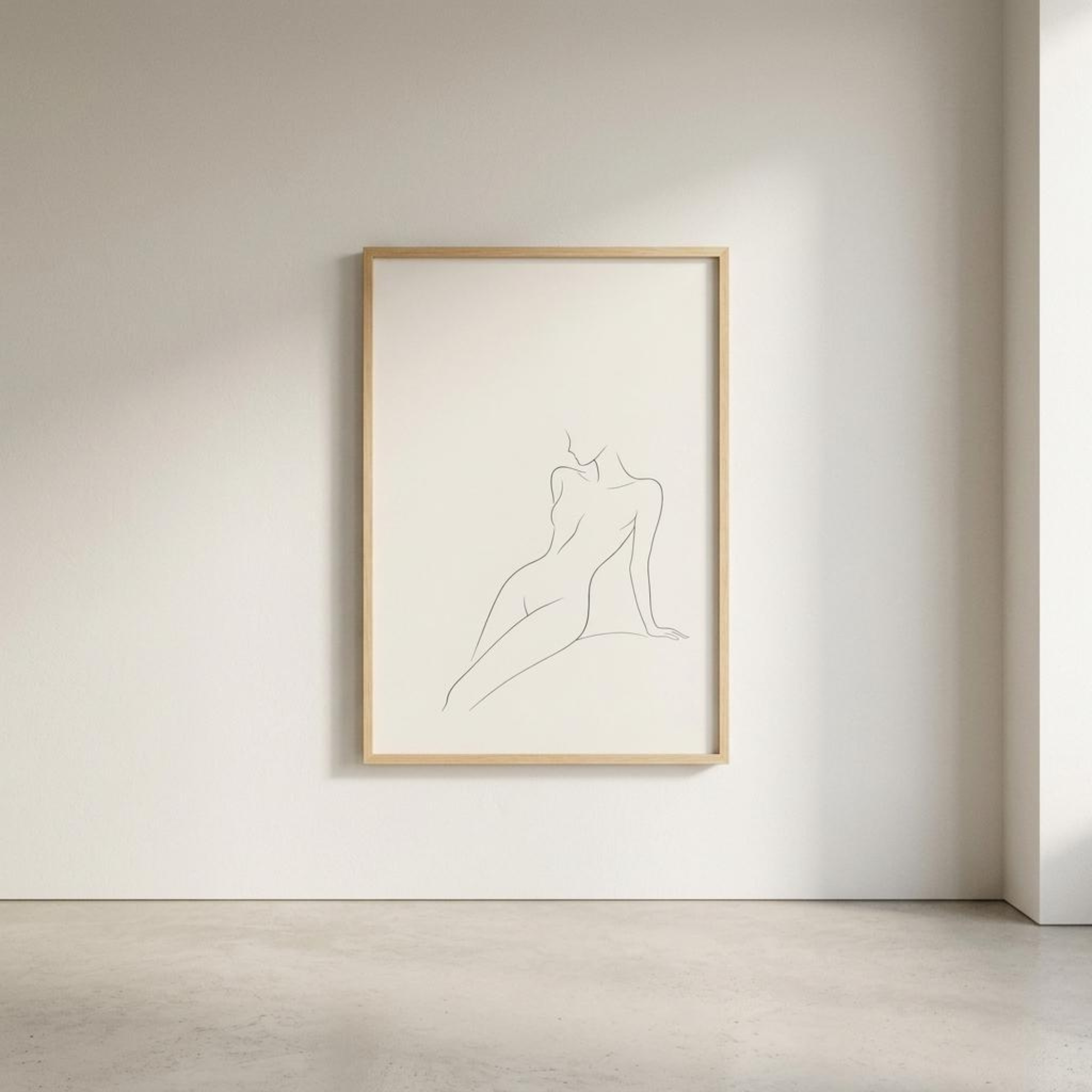 LunarHeartCo LINE STUDY III study print wall art with minimalist line art design on white background