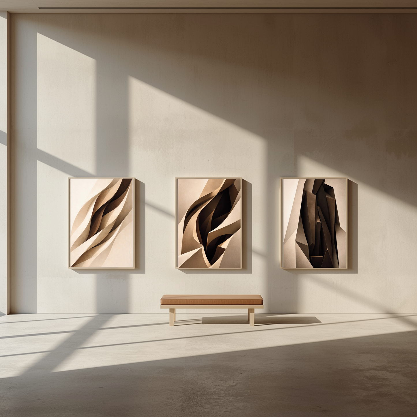 Fine art print set featuring internal structure I–III wall art by LunarHeartCo, showcasing abstract geometric designs on a white background.