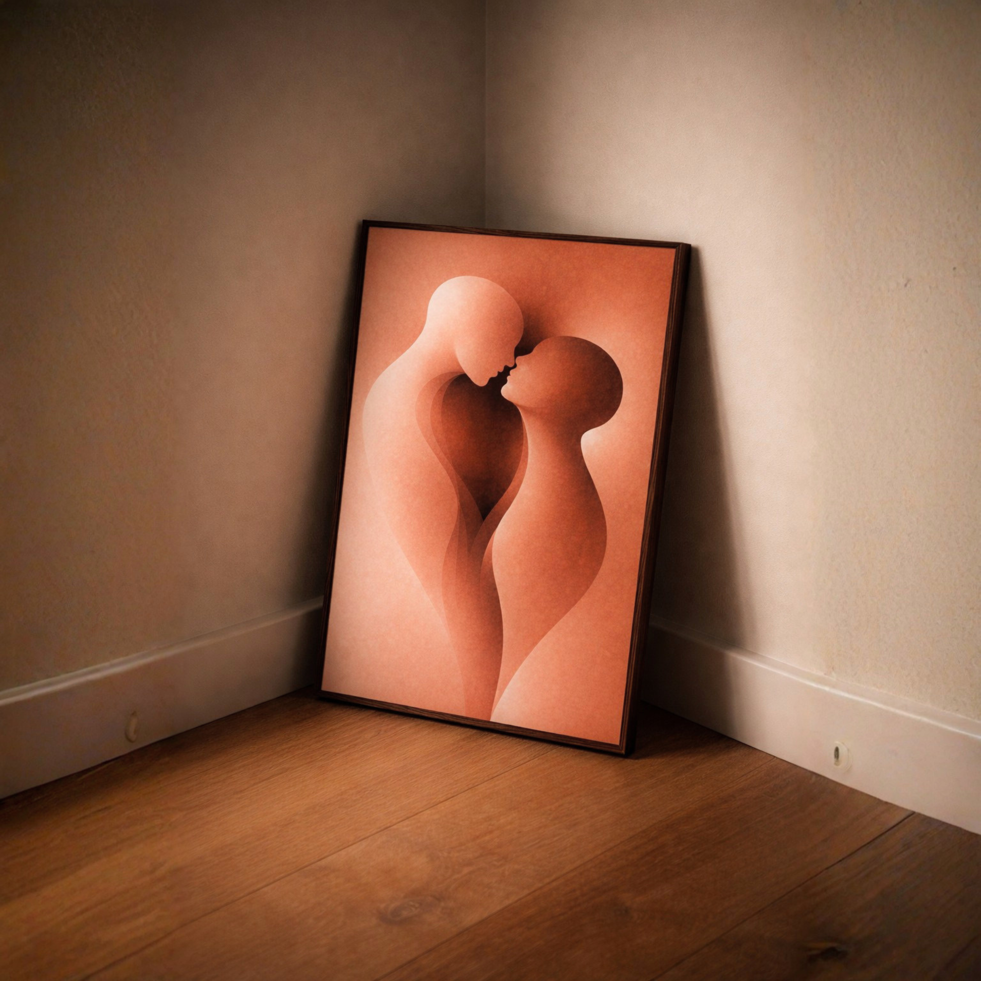 Framed art print "Internal Form III — Convergence" by LunarHeartCo featuring abstract geometric design on white background.
