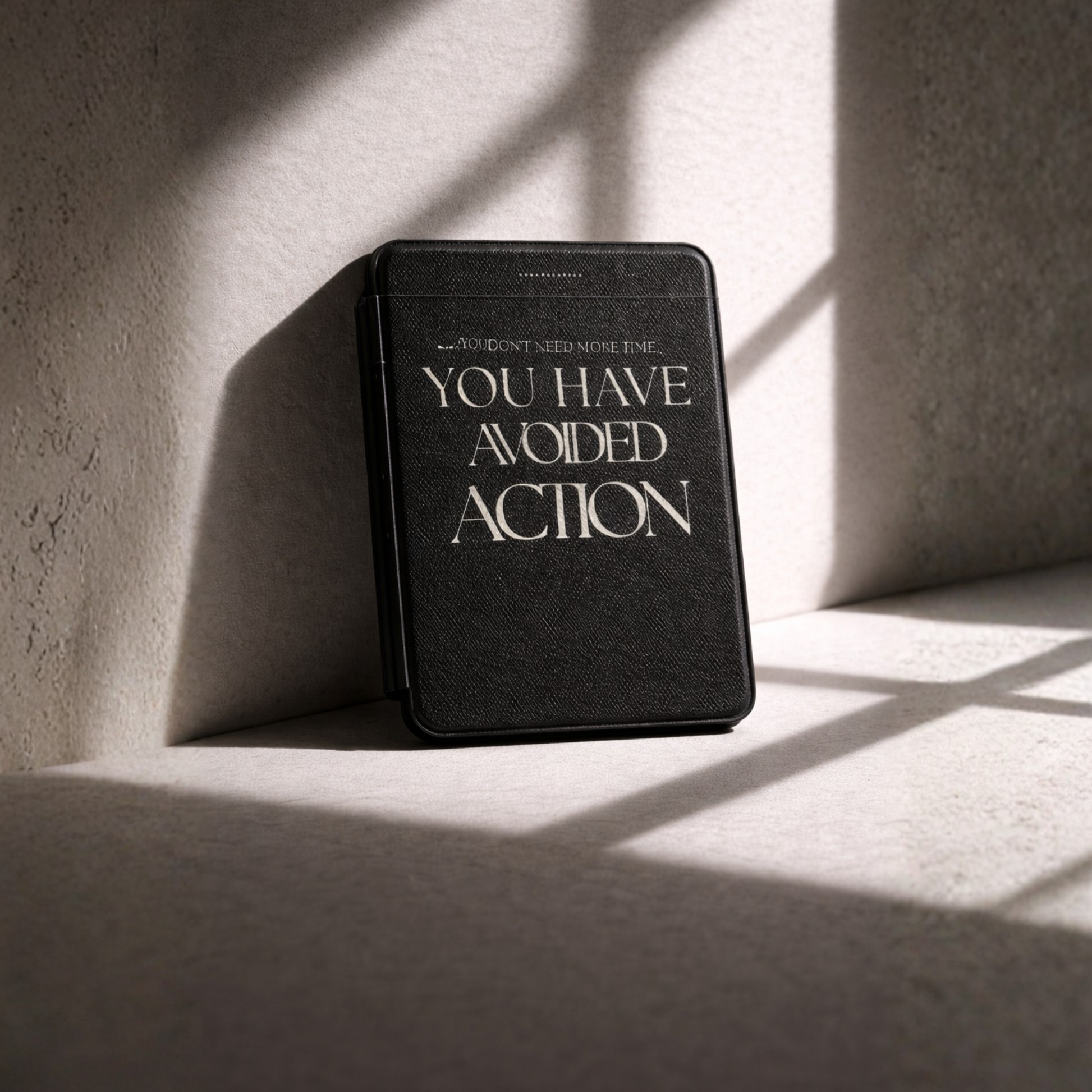 LunarHeartCo Action I Avoided Kindle case with behavior-themed design, compatible with Kindle e-readers, featuring protective material.